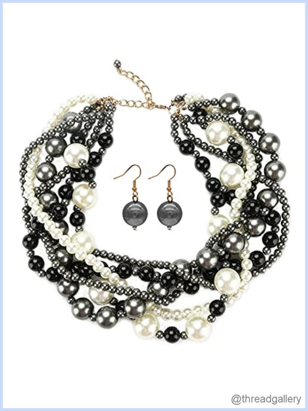 Multi Strand Simulated Pearl Choker Necklace Lobster Clasp Women Wedding Party